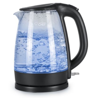 Picture of Commercial Chef 1.7L Cordless Glass Kettle, Black