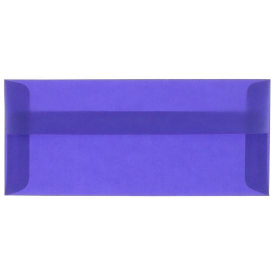 Picture of JAM Paper #10 Business Booklet Envelopes, Translucent, Gummed Closure, Primary Blue, Pack Of 25