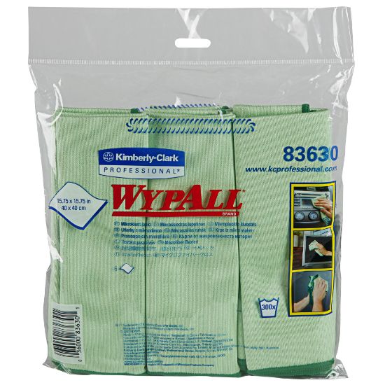 Picture of Wypall Microfiber Cloths, Green, Pack Of 6