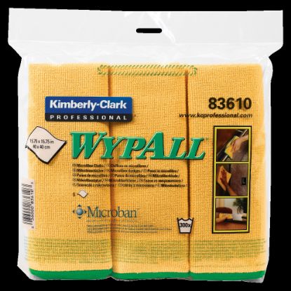 Picture of Wypall Microfiber Cloths, Yellow, Pack Of 6