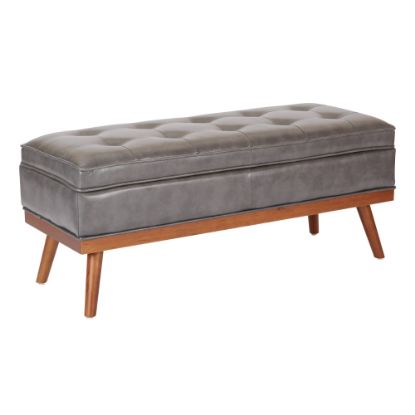 Picture of Ave Six Katheryn Storage Bench, Deluxe Pewter/Light Espresso