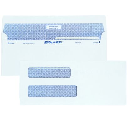 Picture of Quality Park #8 Reveal-N-Seal Business Security Double-Window Envelopes, Left Windows (Top/Bottom), White, Box Of 500