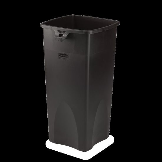 Picture of Rubbermaid Square Waste Containers, 23 Gallons, 31inH x 15 1/2inW x 16 1/2inD, Black