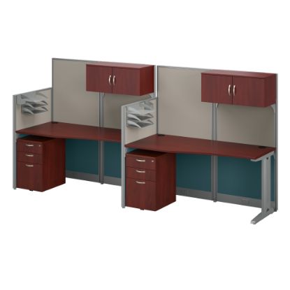 Picture of Bush Business Furniture Office in an Hour 2 Person Cubicle Workstations, Hansen Cherry, Standard Delivery