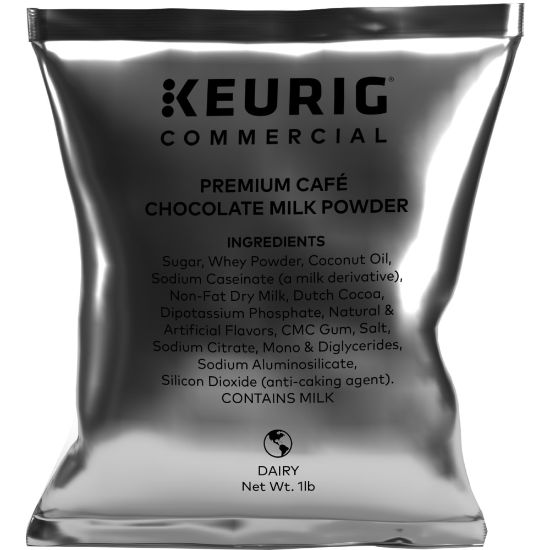 Picture of Keurig Premium Cafe Milk Powder, Chocolate, 16 Oz, Case Of 12 Bags