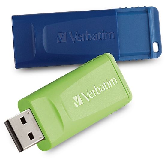 Picture of Verbatim 64GB Store "n Go USB Flash Drive - 2pk - Blue, Green - 64GB - 2pk - Blue, Green