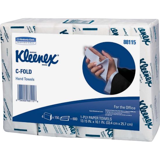 Picture of Kleenex C-Fold 1-Ply Paper Towels, 150 Sheets Per Roll, Pack Of 16 Rolls