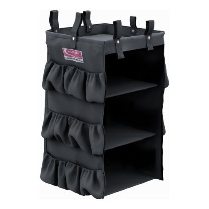 Picture of Suncast Commercial 3-Sided Housekeeping Bag With Shelves, 29-13/16inH x 15-13/16inW x 12-1/2inD, Black