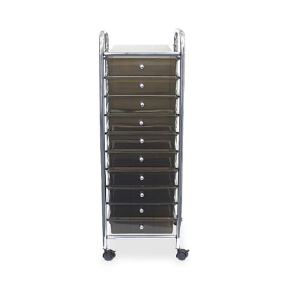 Picture of Advantus 10-Drawer Organizer With Casters, 37 1/2inH x 15 1/2inW x 13inD, Smoke