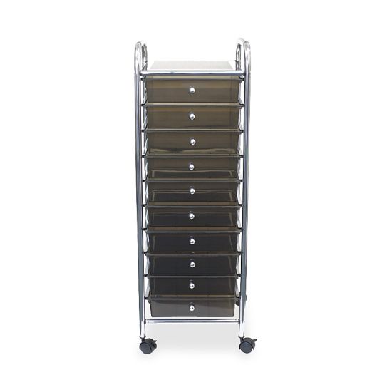 Picture of Advantus 10-Drawer Organizer With Casters, 37 1/2inH x 15 1/2inW x 13inD, Smoke