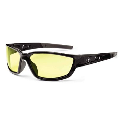 Picture of Ergodyne Skullerz Safety Glasses, Kvasir, Black Frame, Yellow Lens