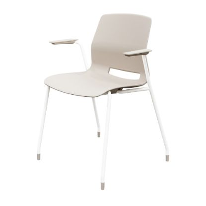 Picture of KFI Studios Imme Stack Chair With Arms, Moonbeam/White