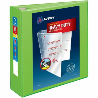 Picture of Avery Heavy-Duty View 3-Ring Binder With Locking One-Touch EZD Rings, 3in D-Rings, 39% Recycled, Chartreuse