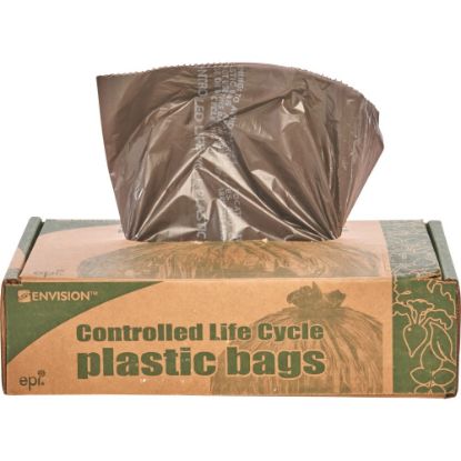 Picture of Controlled Life Cycle Trash Garbage Bags, 1.1 mil, 39-Gallon, Brown, Box Of 40