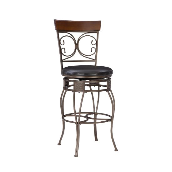 Picture of Powell Big & Tall Scroll Bar Stool, Brown/Bronze