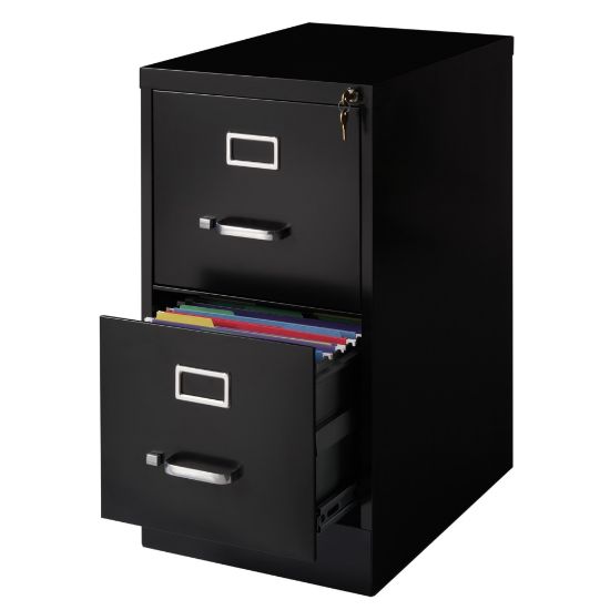 Picture of WorkPro 22inD Vertical 2-Drawer Letter-Size File Cabinet, Metal, Black