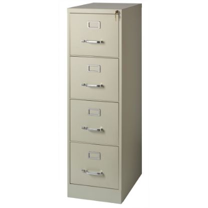 Picture of WorkPro 22inD Vertical 4-Drawer Letter-Size File Cabinet, Metal, Putty