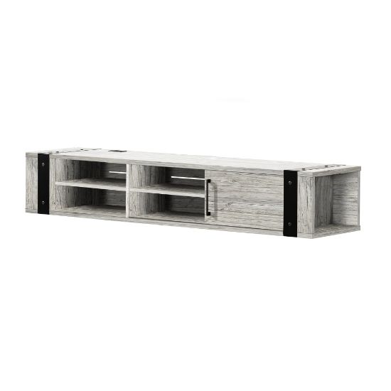 Picture of South Shore Munich Wall-Mounted Media Console, 12inH x 68-1/4inW x 16-1/4inD, Seaside Pine