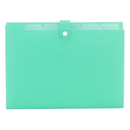 Picture of Office Depot Brand Polypropylene File Folder, 5 Pocket, Expansion 3in, 8 1/2in x 11in, Letter, Aqua, Pack of 1