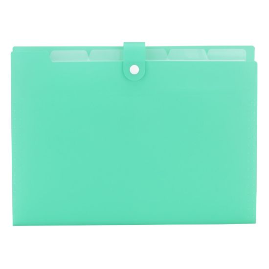 Picture of Office Depot Brand Polypropylene File Folder, 5 Pocket, Expansion 3in, 8 1/2in x 11in, Letter, Aqua, Pack of 1