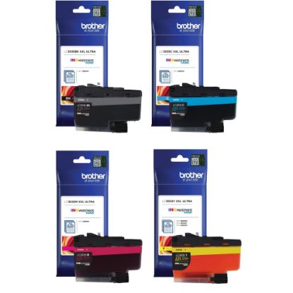 Picture of Brother LC3035 4-Color Black; Cyan; Magenta; Yellow Ultra-High-Yield Ink Cartridges, Pack Of 4 Cartridges, LC3035SET-OD