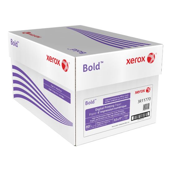 Picture of Xerox Bold Digital Printing Paper, Letter Size (8 1/2in x 11in), 100 (U.S.) Brightness, 80 Lb, Cover, FSC Certified, 250 Sheets Per Ream, 8 Reams Per Case