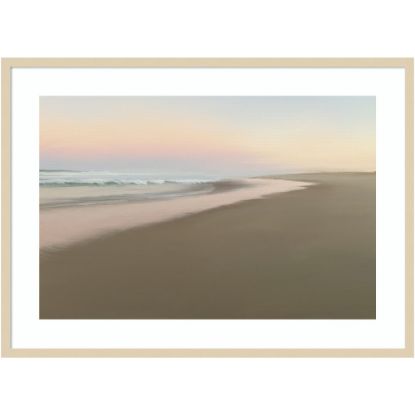 Picture of Amanti Art Soft Beach Embrace by JL Design Wood Framed Wall Art Print, 41inW x 30inH, Natural