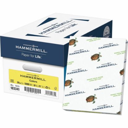 Picture of Hammermill Multi-Use Color Copy Paper, 10 Reams, Canary, Letter (8.5in x 11in), 5000 Sheets Per Case, 20 Lb