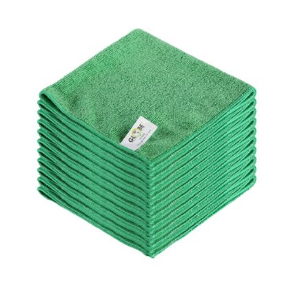 Picture of Globe Commercial Products Microfiber Cloths, 16in x 16in, Green, Pack Of 10 Cloths