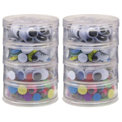 Picture of Creativity Street Wiggle Eyes Storage Stacker, Assorted Colors, 400 Pieces Per Pack, Set Of 2 Packs