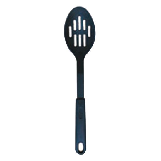 Picture of Winco Nylon Serving Spoon, Slotted, 12in, Black