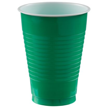 Picture of Amscan 436811 Plastic Cups, 12 Oz, Festive Green, 50 Cups Per Pack, Case Of 3 Packs