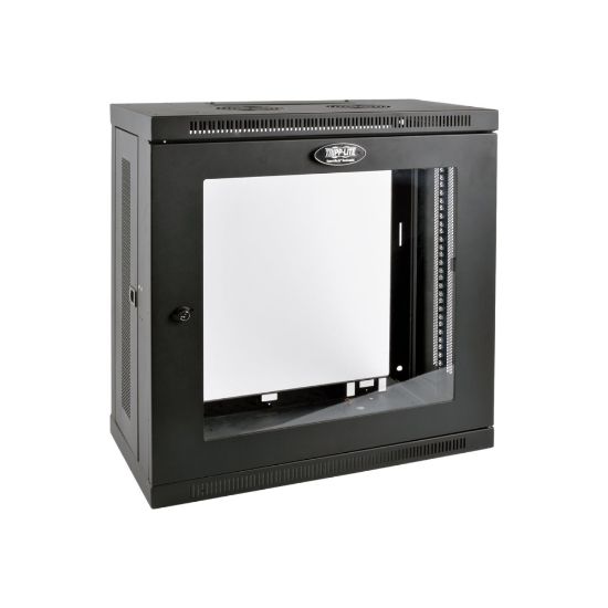 Picture of Tripp Lite 12U Wall Mount Rack Enclosure Server Cabinet 13in Depth w Acrylic Window - For LAN Switch, Patch Panel - 12U Rack Height19in Rack Depth - Wall Mountable, Floor Standing - Black - Steel, Acrylic