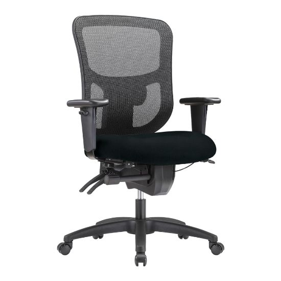 Picture of WorkPro 9500XL Series Big & Tall Ergonomic Mesh/Antimicrobial Vinyl Mid-Back Chair, Black/Black, BIFMA Compliant