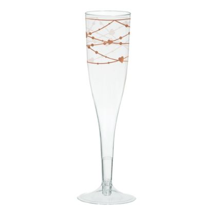 Picture of Amscan Navy Bride Champagne Glasses, 5.5 Oz, Clear, Pack Of 16 Glasses