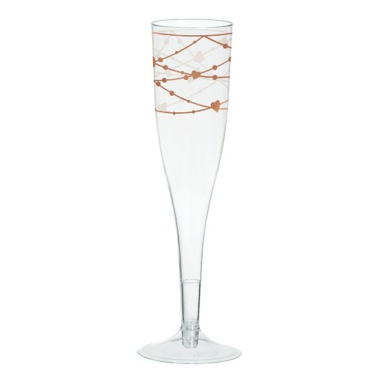 Picture of Amscan Navy Bride Champagne Glasses, 5.5 Oz, Clear, Pack Of 16 Glasses