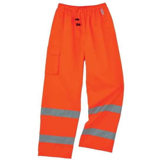 Picture of Ergodyne GloWear 8915 Class E Polyester Rain Pants, 3X, Orange