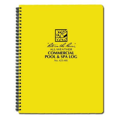 Picture of Rite in the Rain All-Weather Spiral Notebooks, Commercial Pool & Spa Log, 8-1/2in x 11in, 94 Pages (47 Sheets), Yellow, Pack Of 6 Notebooks