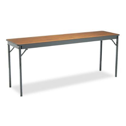 Picture of Barricks Special Size Folding Table, Rectangle, 72inH x 18inD, Black/Walnut