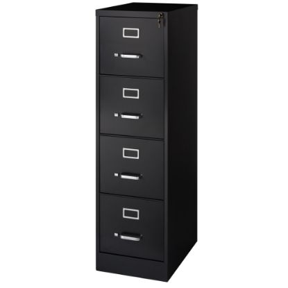 Picture of WorkPro 22inD Vertical 4-Drawer Letter-Size File Cabinet, Metal, Black