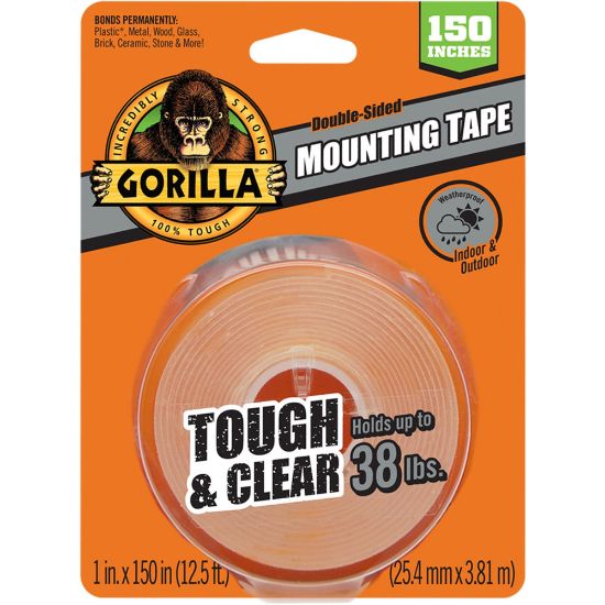 Picture of Gorilla Tough & Clear Mounting Tape - 12.50 ft Length x 1in Width - 1 Each - Clear