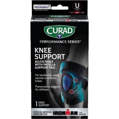 Picture of CURAD Performance Series Adjustable Knee Support, Universal, Black, Case Of 4 Supports