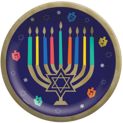 Picture of Amscan Hanukkah Joy Paper Plates, 10in, Blue, Pack Of 40 Plates