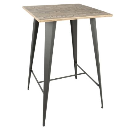 Picture of Lumisource Oregon Industrial Table, Square, Medium Brown/Gray