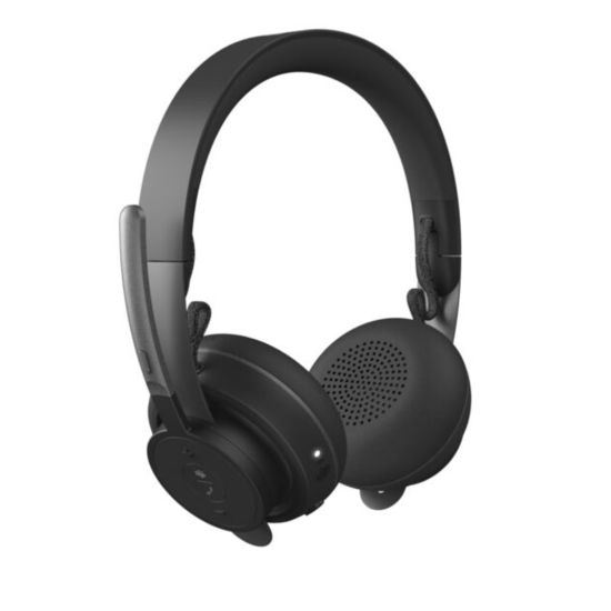 Picture of Logitech Zone Wireless Headset - Stereo - Wireless - Bluetooth - 98.4 ft - 30 Hz - 13 kHz - Over-the-head - Binaural - Circumaural - Omni-directional, MEMS Technology, Electret, Condenser, Noise Cancelling Microphone - Noise Canceling