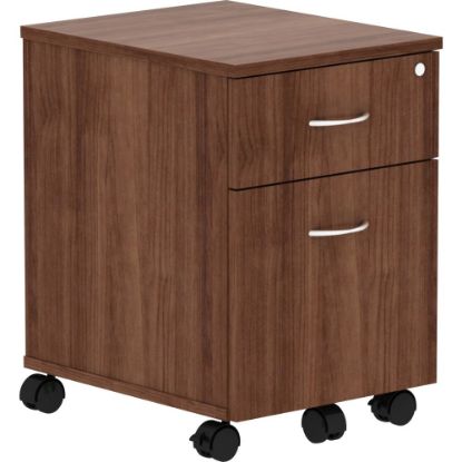 Picture of Lorell Relevance 16inW 2-Drawer Mobile Pedestal, Walnut