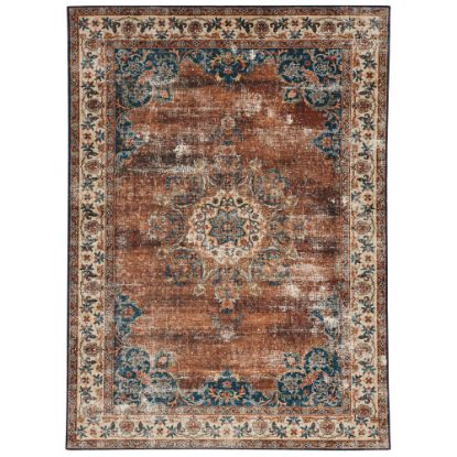 Picture of Linon Washable Area Rug, 5ft x 7ft, Crispin Russet/Ivory