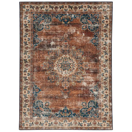 Picture of Linon Washable Area Rug, 5ft x 7ft, Crispin Russet/Ivory