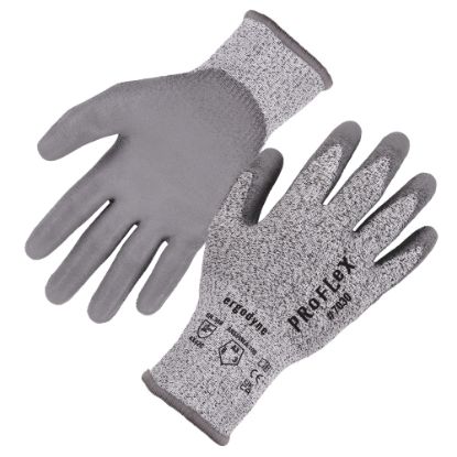 Picture of Ergodyne Proflex 7030 PU-Coated Cut-Resistant Gloves, X-Large, Gray