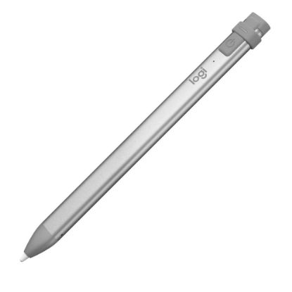 Picture of Logitech Crayon Stylus - Capacitive Touchscreen Type Supported - Replaceable Stylus Tip - Aluminum, Silicone Rubber - Gray - Tablet Device Supported